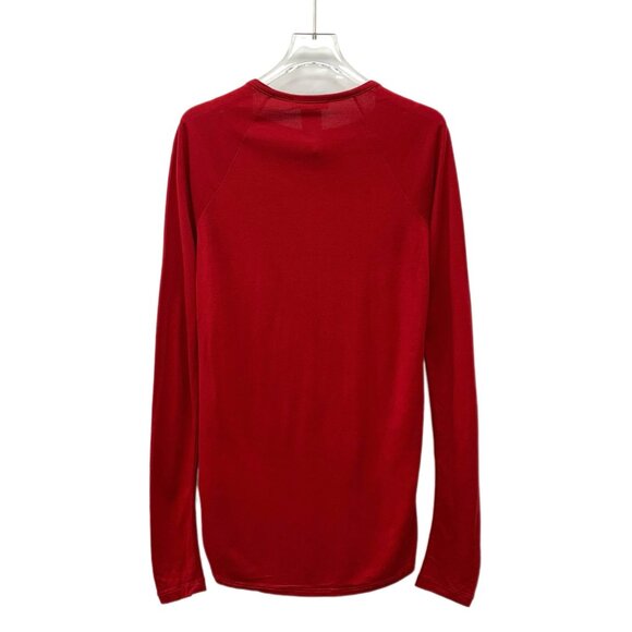 Balmain Red Long-Sleeved Sweater With Gold Button Details Size XXS (34) 100% Vis - Picture 5 of 5